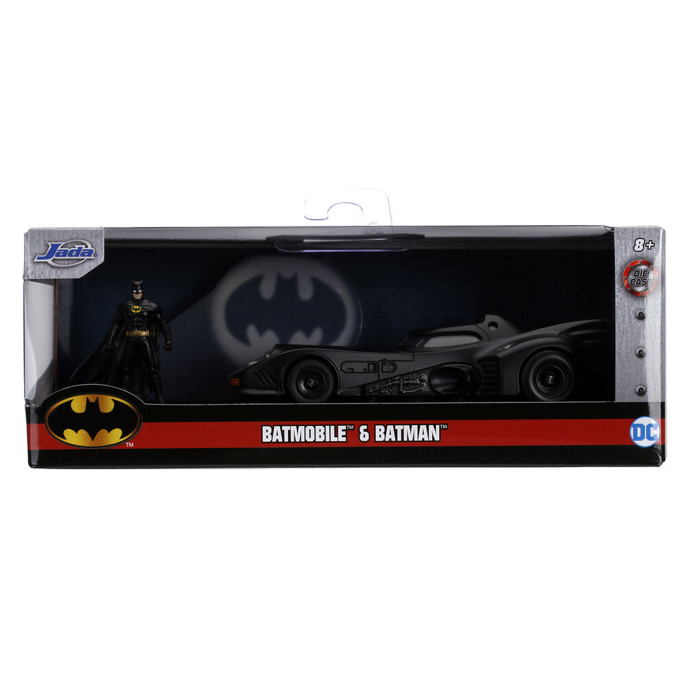 blister figura batman + coche batmovil 1989 metal dc comics