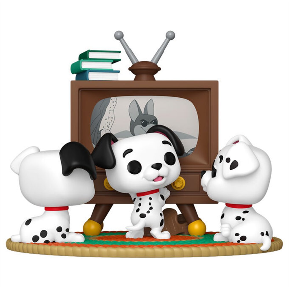 figura pop moment disney 101 dalmatas rolly patch & lucky with tv