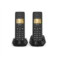 gigaset basic 100 duo teléfono dect/analógico identificador de llamadas negro