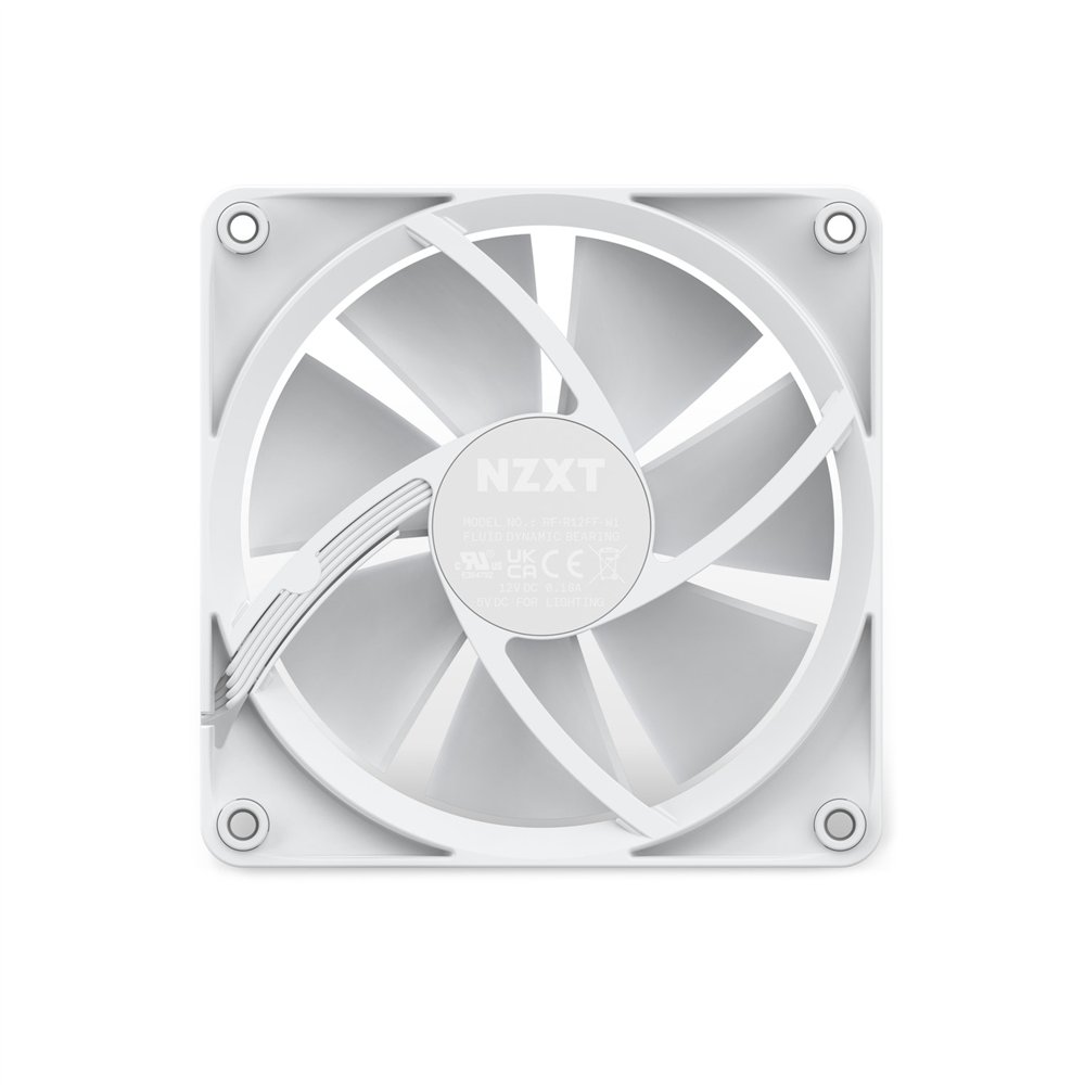 nzxt f120 rgb carcasa del ordenador ventilador 12 cm blanco 1 pieza(s)