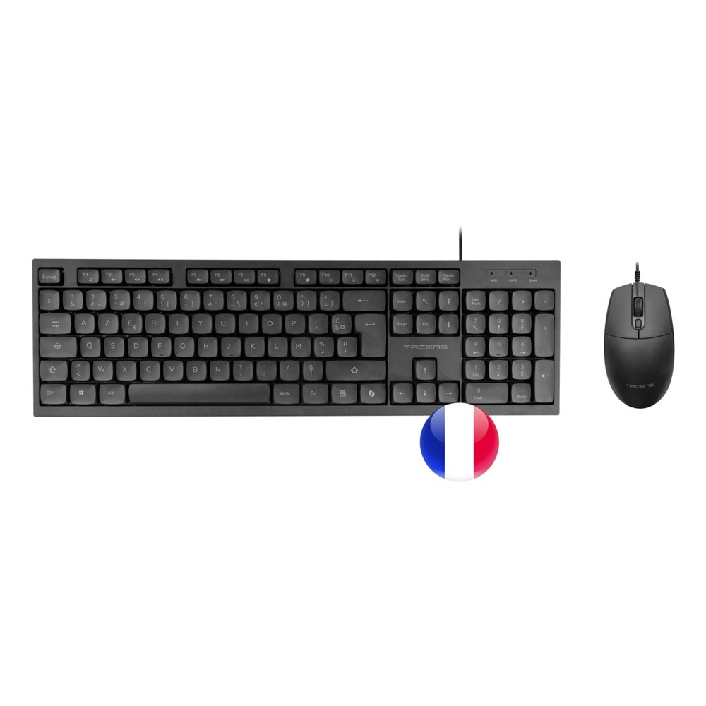 tacens anima acp02fr teclado ratón incluido hogar / oficina usb azerty francés negro