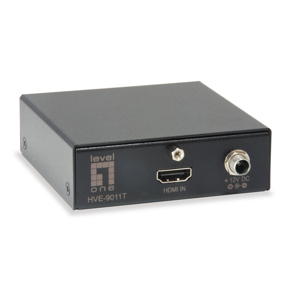 levelone hve-9010 extensor audio/video transmisor y receptor de señales av negro