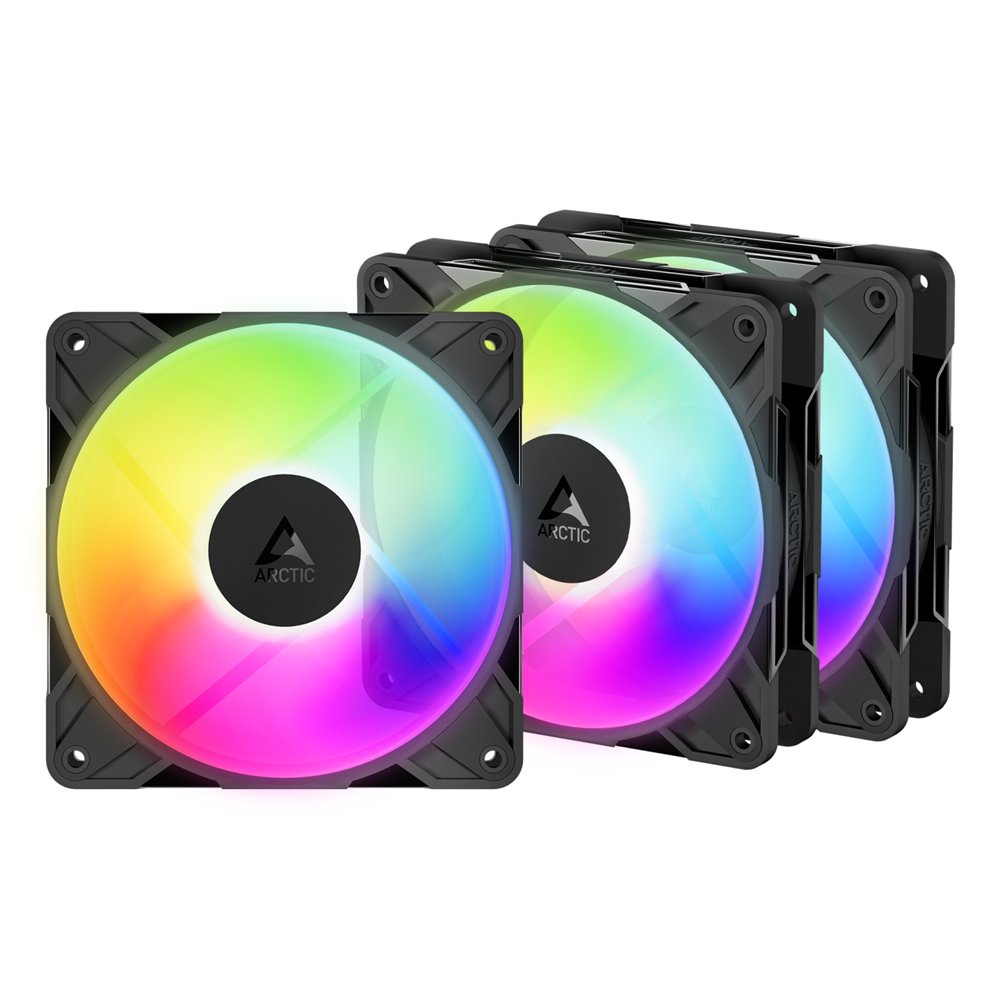 arctic freezer p12 pro reverse a-rgb - 3 pack carcasa del ordenador ventilador 12 cm negro 3 pieza(s)