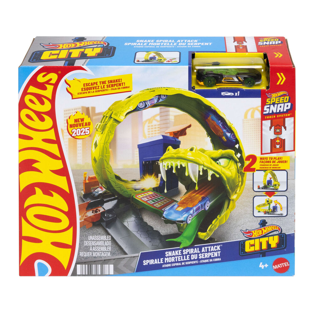 pista city ataque espiral de serpiente hot wheels