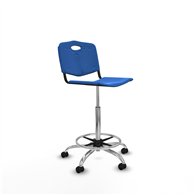 piqueras y crespo taburete robledo giratorio pl?stico azul sin brazos base cromada ruedas engomadas 50mm