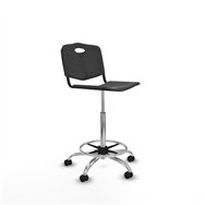 piqueras y crespo taburete robledo giratorio pl?stico negro sin brazos base cromada ruedas engomadas 50mm