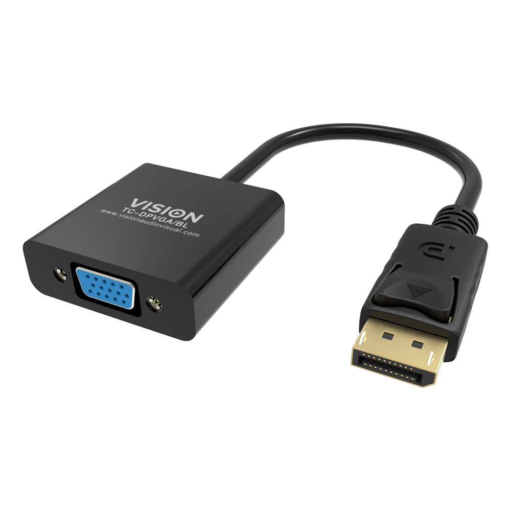 vision tc-dpvga/bl adaptador de cable de ví­deo displayport vga (d-sub) negro