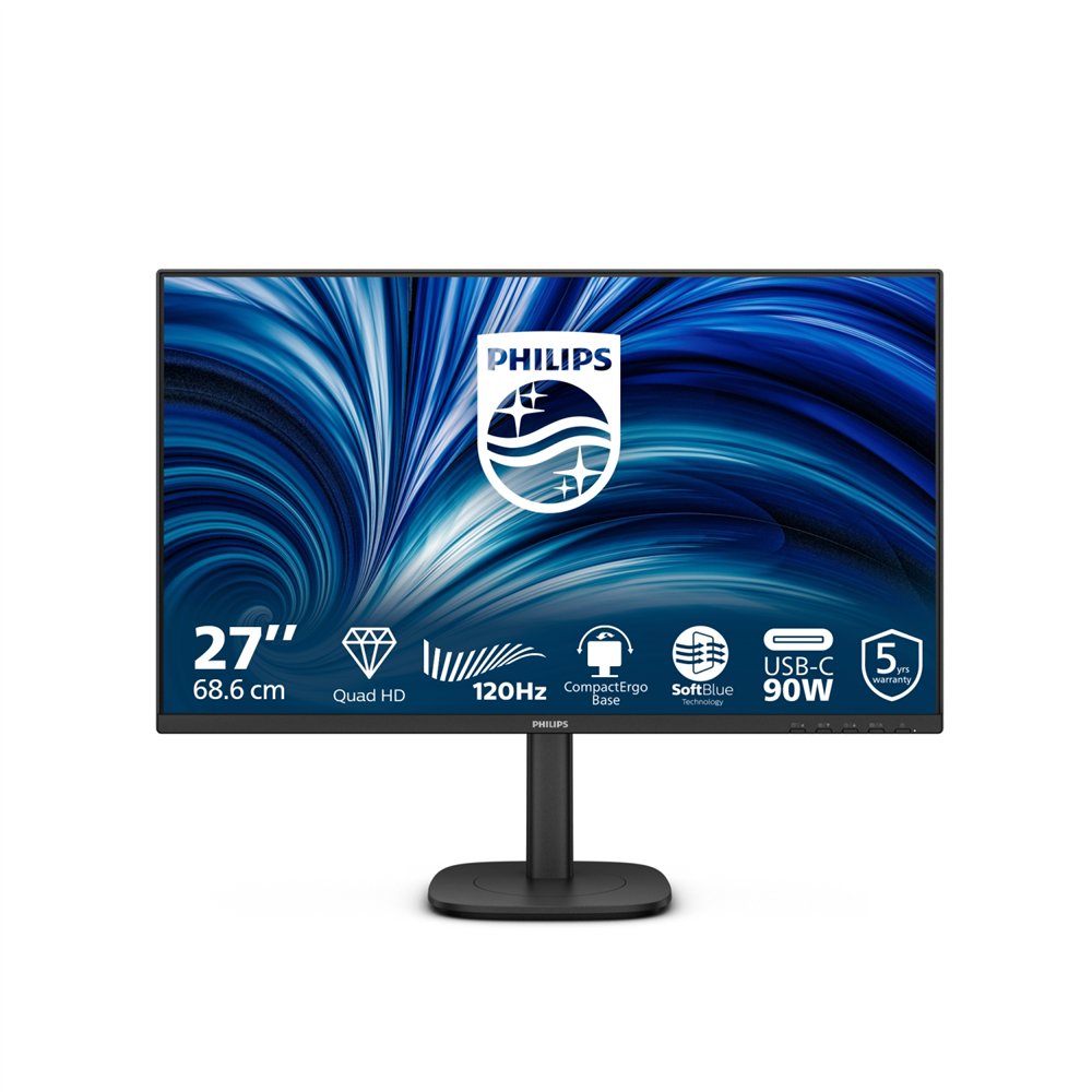 philips 3000 series 27b2u3601/00 pantalla para pc 68,6 cm (27") 2560 x 1440 pixeles quad hd lcd negro