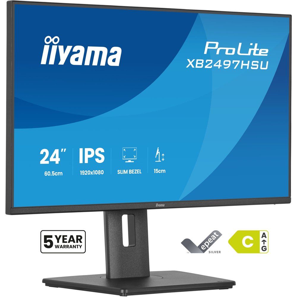 iiyama prolite xb2497hsu-b1 pantalla para pc 60,5 cm (23.8") 1920 x 1080 pixeles full hd led negro