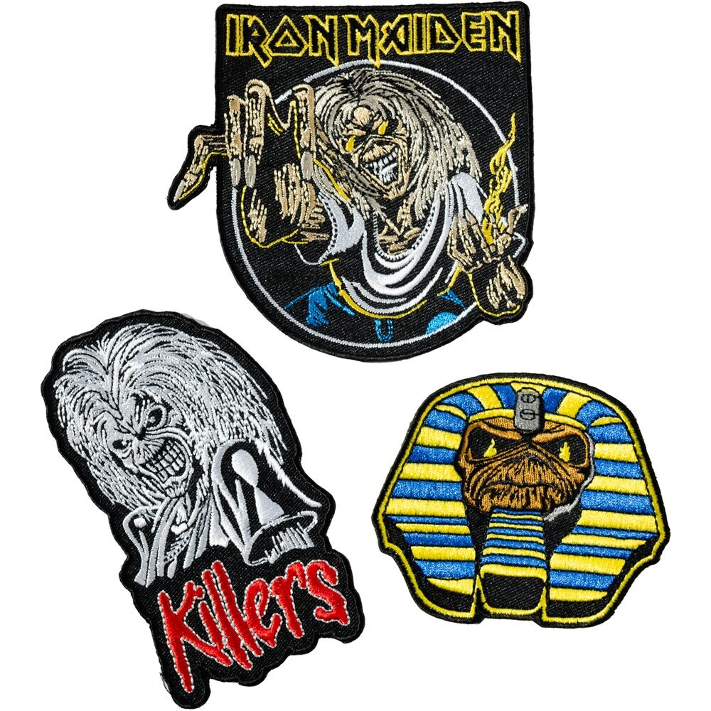 set 3 parches iron maiden
