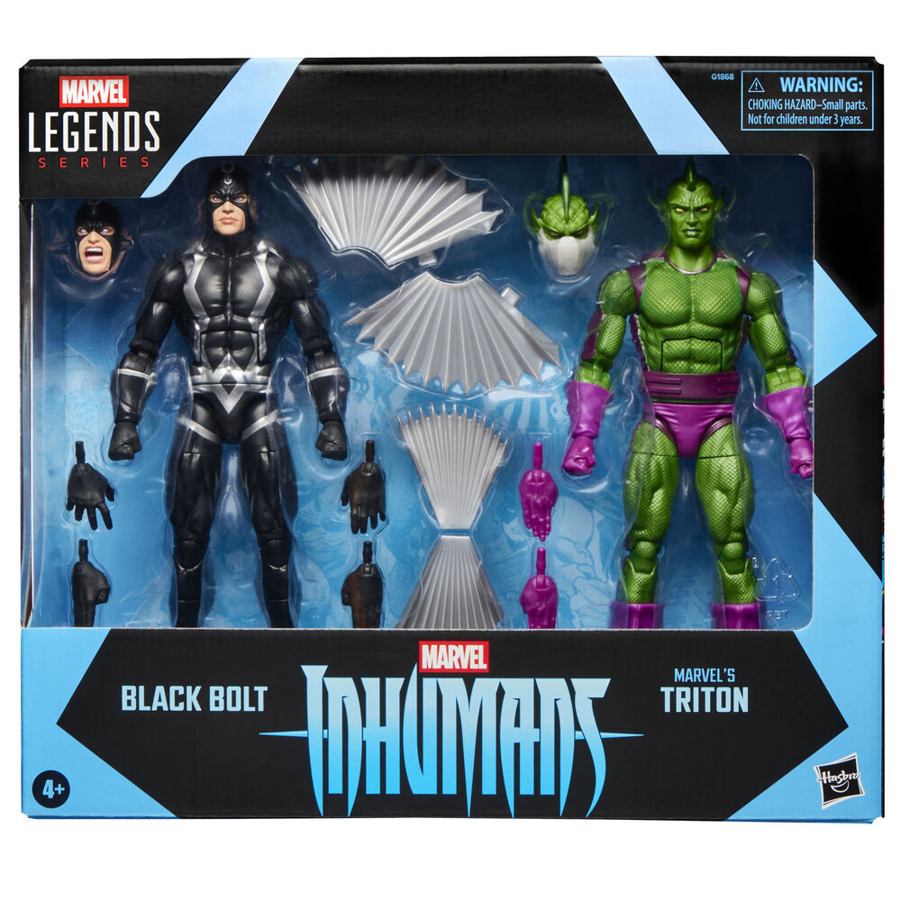 blister 2 figuras black bolt & triton inhumanos marvel legends series 15cm