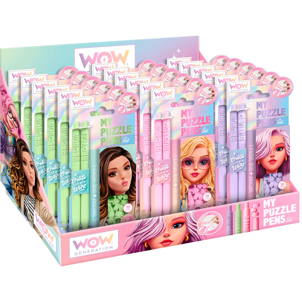 set boligrafos puzzle wow generation surtido