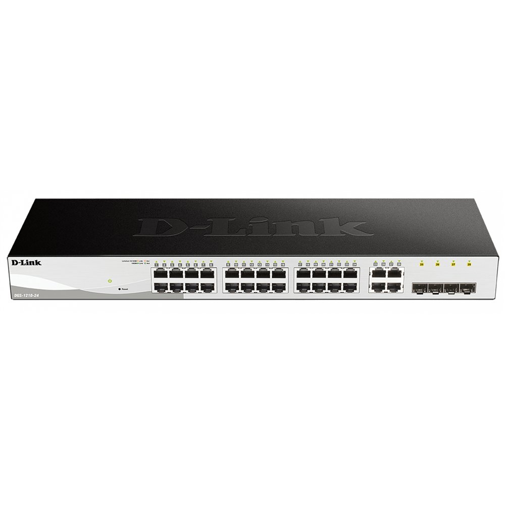 d-link dgs-1210-24 gestionado l2 gigabit ethernet (10/100/1000) 1u negro