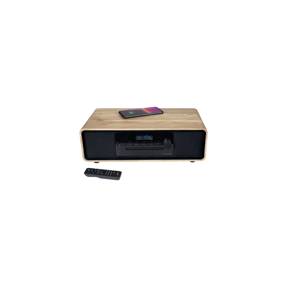 thomson mic300ibt sistema de audio para el hogar microcadena de música para uso doméstico 10 w negro, madera