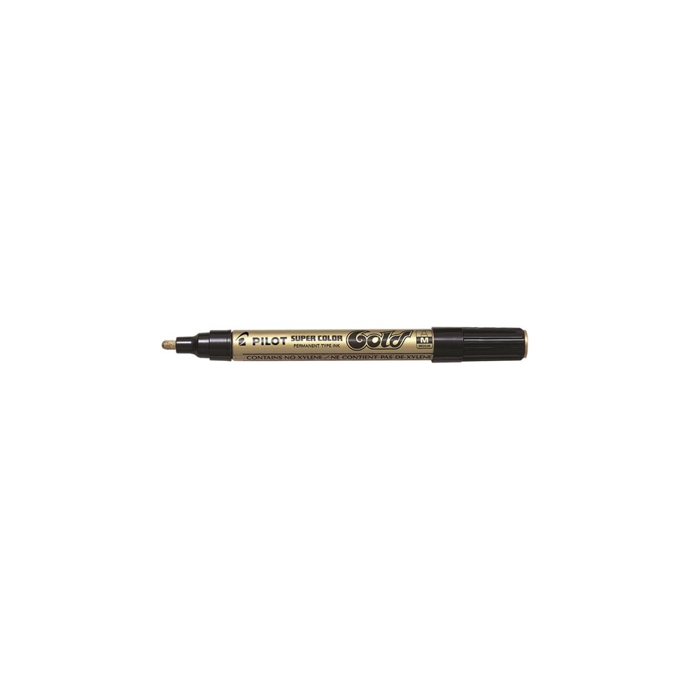 pilot super color marcador permanente punta redonda oro