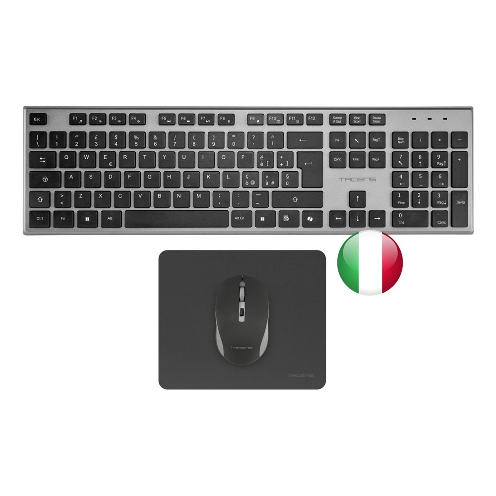 tacens 6zenithit teclado ratón incluido hogar / oficina rf inalámbrico qwerty italiano gris