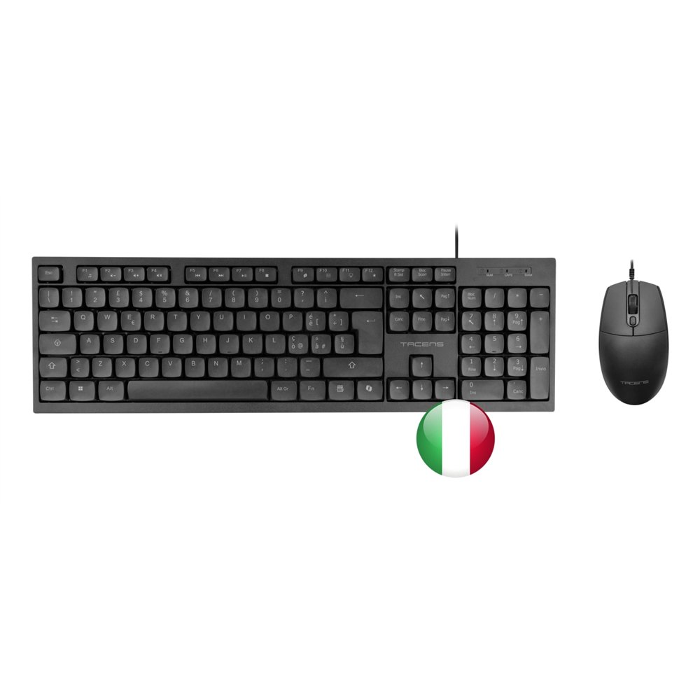 tacens anima acp02it teclado ratón incluido hogar / oficina usb qwerty italiano negro