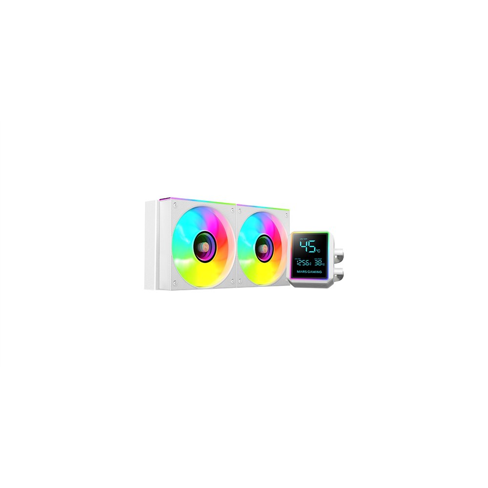 mars gaming ml-lcdpro240w procesador kit de refrigeración líquida 12 cm blanco 1 pieza(s)