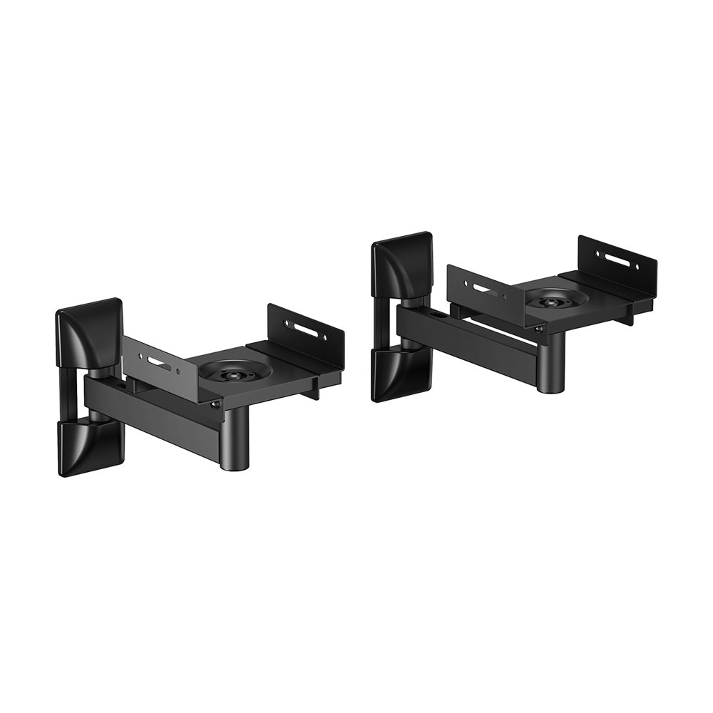 aisens soporte universal de pared giratorio e inclinable para altavoces, negro