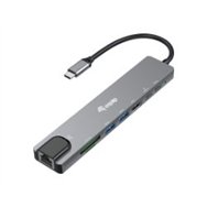 docking equip  8 en 1 usb-c 25cm negro/gris (eq133497)