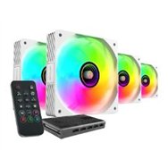 kit mars gaming 4 ventiladores argb+hub argb(mfsi4kitw)