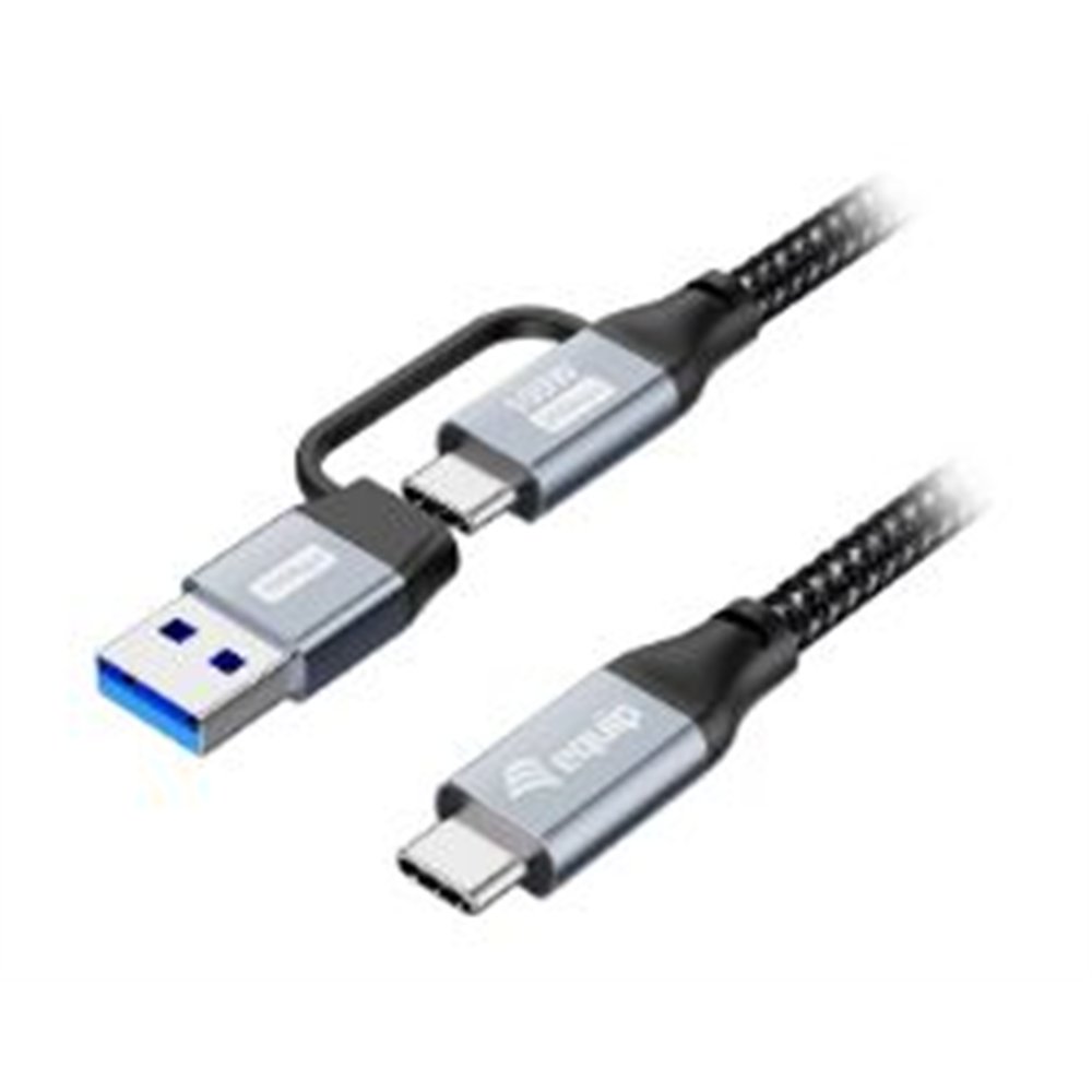 cable equip usb-c a usb-c 100w + adap usb-a 1m (128431)