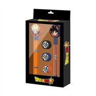 blister boligrafo + lapiz + 3 gomas dragon ball super