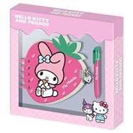 diario + boligrafo fresa my melody hello kitty and friends
