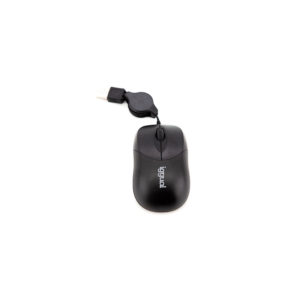 iggual igg316832 raton ambidextro retractil usb tipo a 800dpi negro