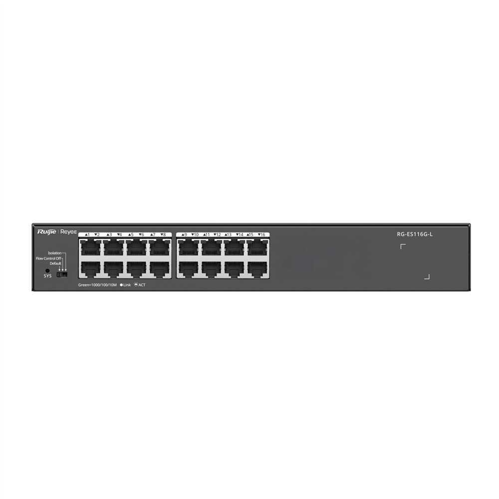 ruijie networks rg-es116g-l switch no administrado l2 gigabit ethernet (10/100/1000) negro
