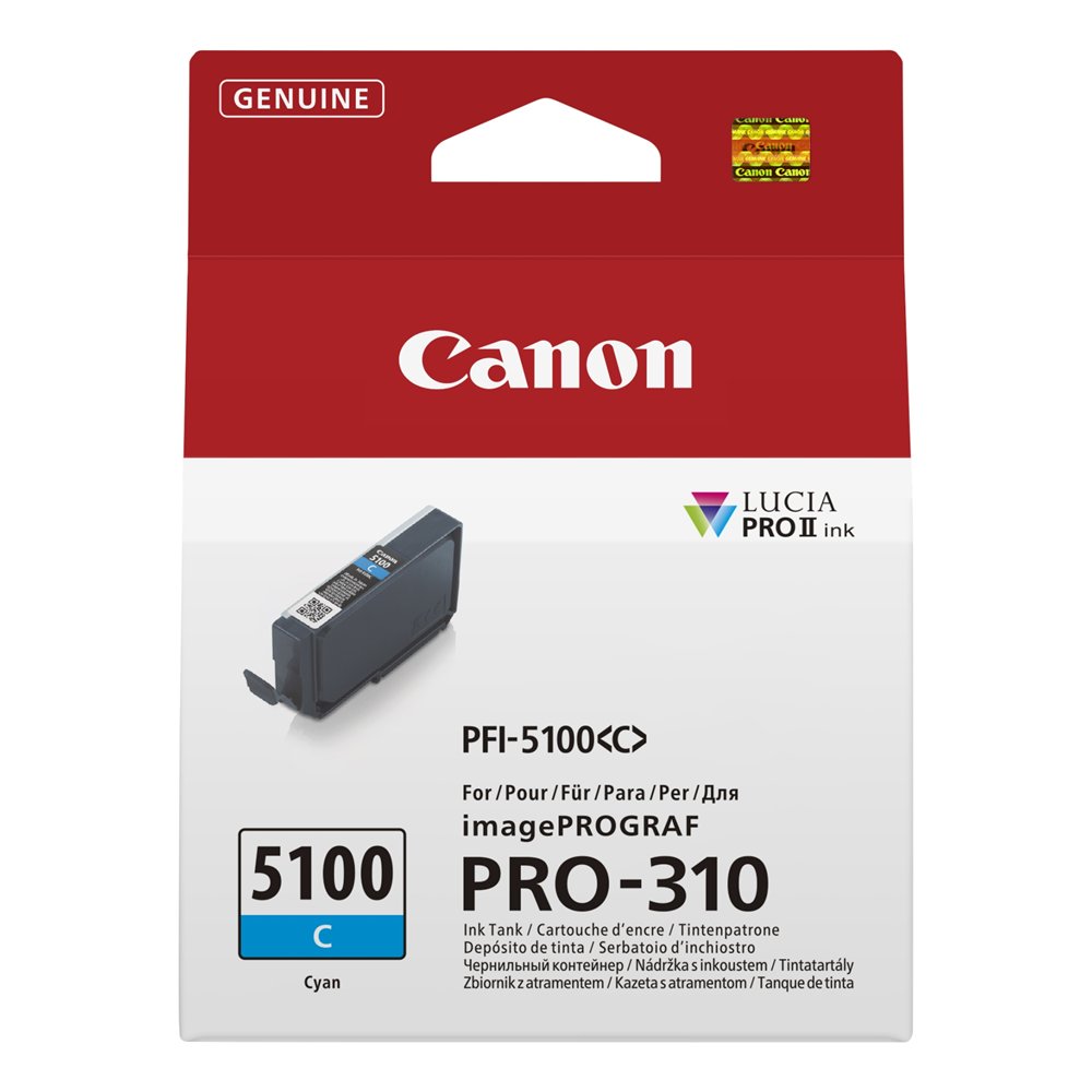 canon pfi-5100 c cartucho de tinta 1 pieza(s) original cian