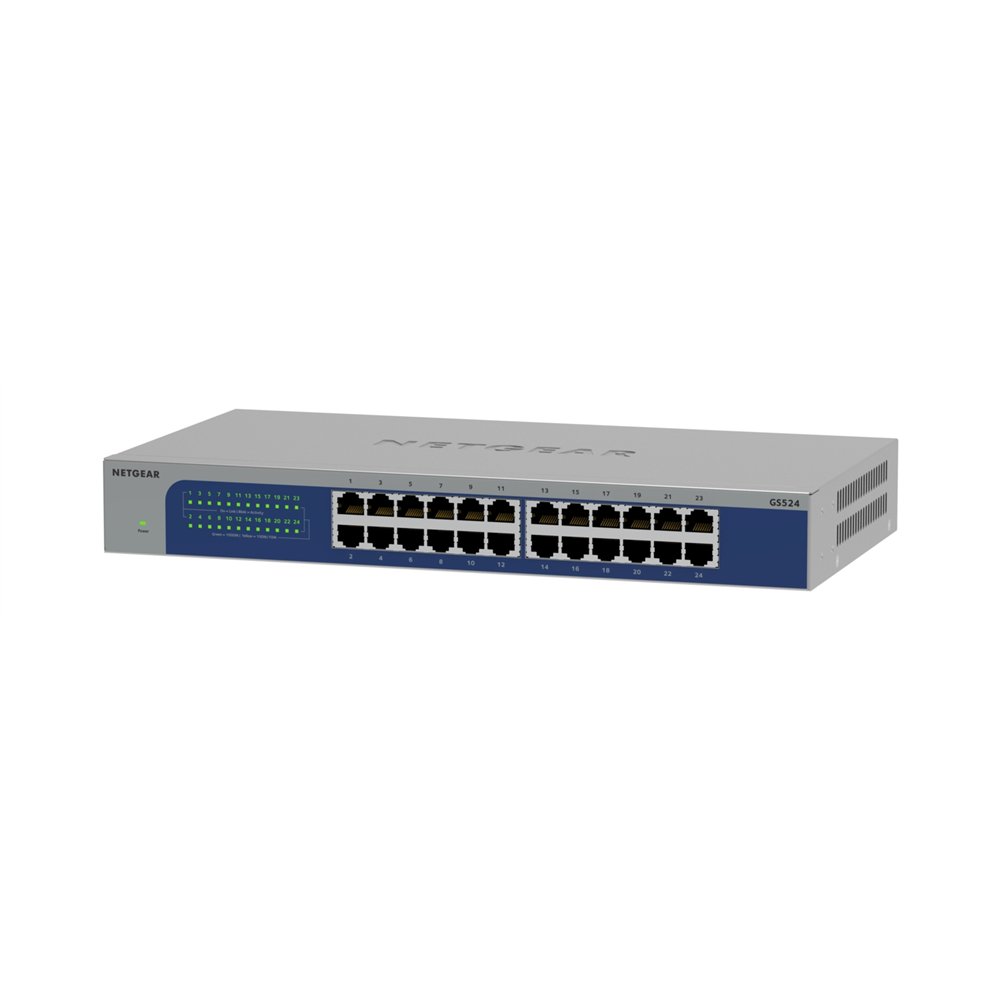 netgear gs524-300eus switch no administrado gigabit ethernet (10/100/1000) gris
