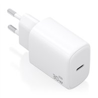 aisens cargador gan 30w, 1xusb-c pd3.0, blanco