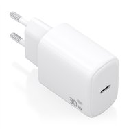 aisens cargador gan 30w, 1xusb-c pd3.0, blanco
