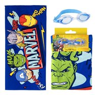 set toalla + gafas natacion vengadores avengers marvel