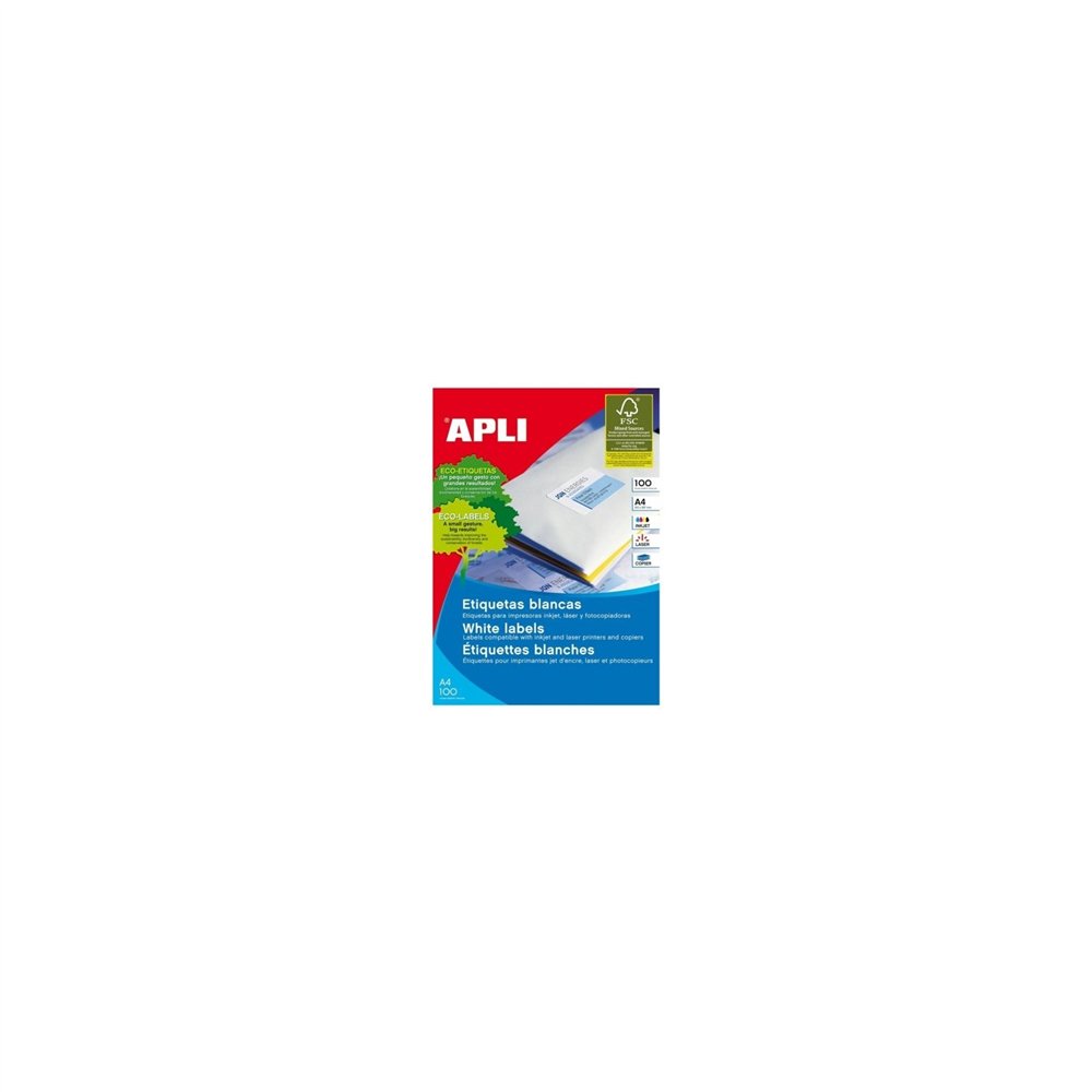 apli etiquetas adhesivas 70 x 50.8mm 100 hojas