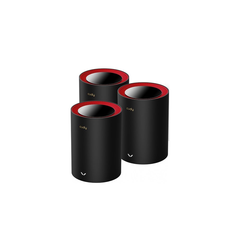cudy m3000 3-pack doble banda (2,4 ghz / 5 ghz) wi-fi 6 (802.11ax) negro, rojo 1 interno