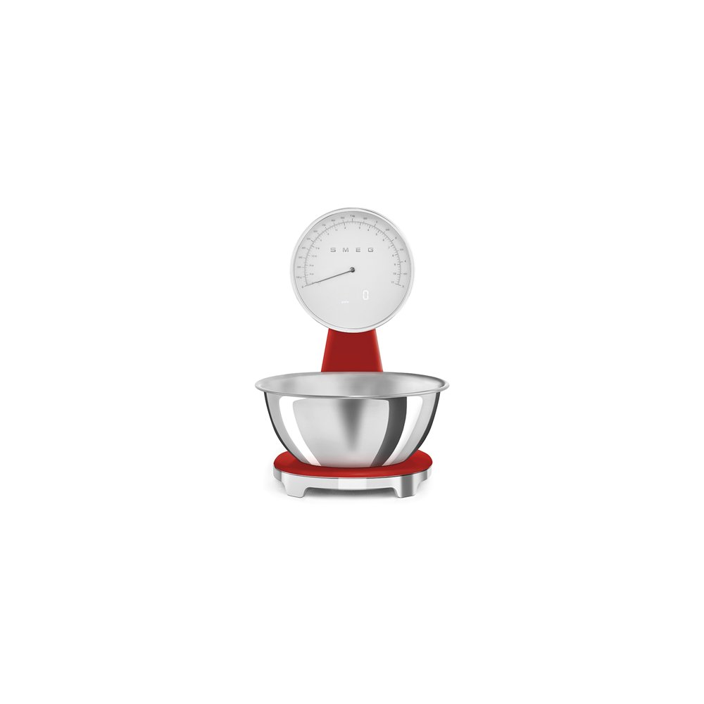smeg ksf01rdww báscula de cocina cromo, rojo encimera báscula electrónica de cocina