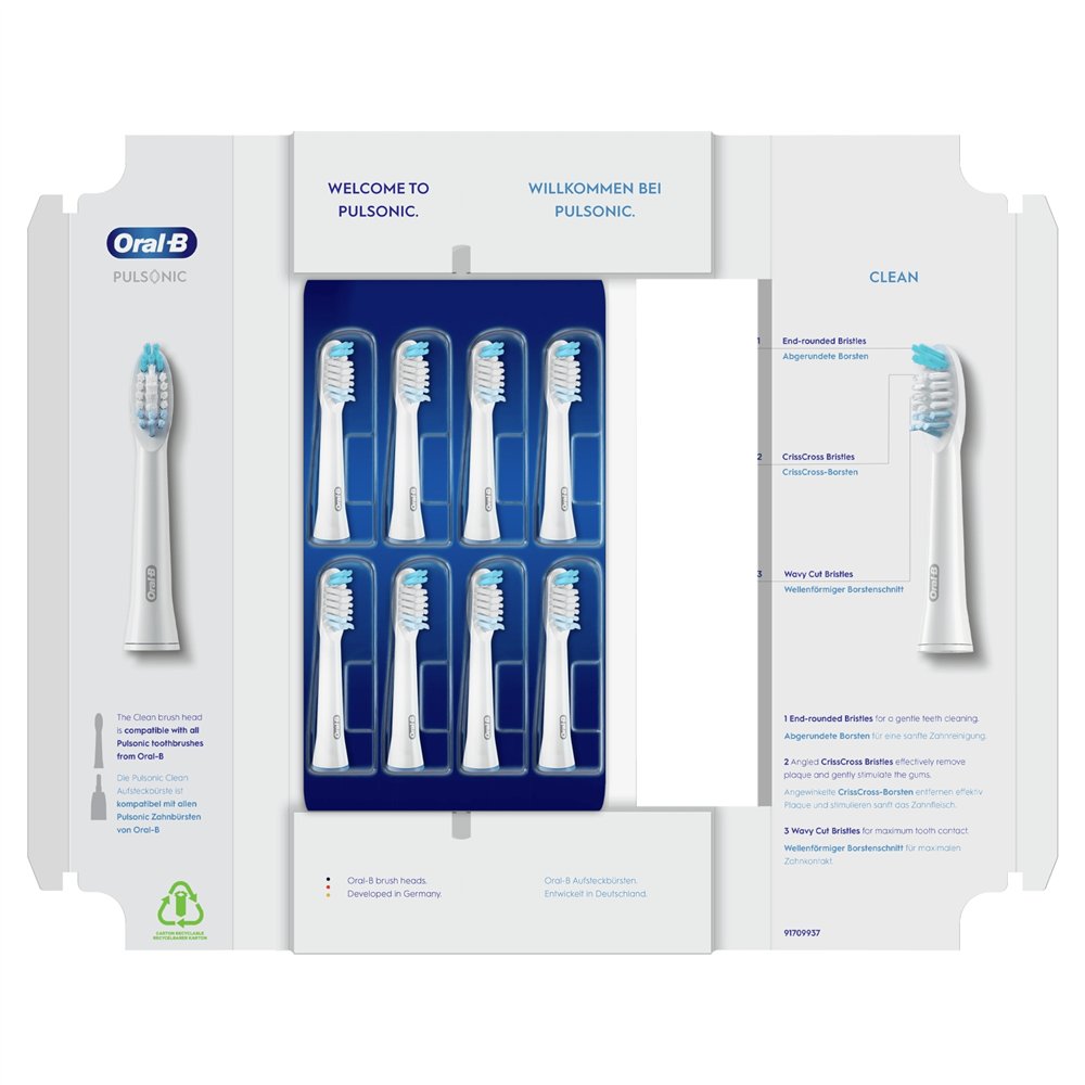 oral-b pulsonic clean 81748491 cepillo de cabello 8 pieza(s) blanco