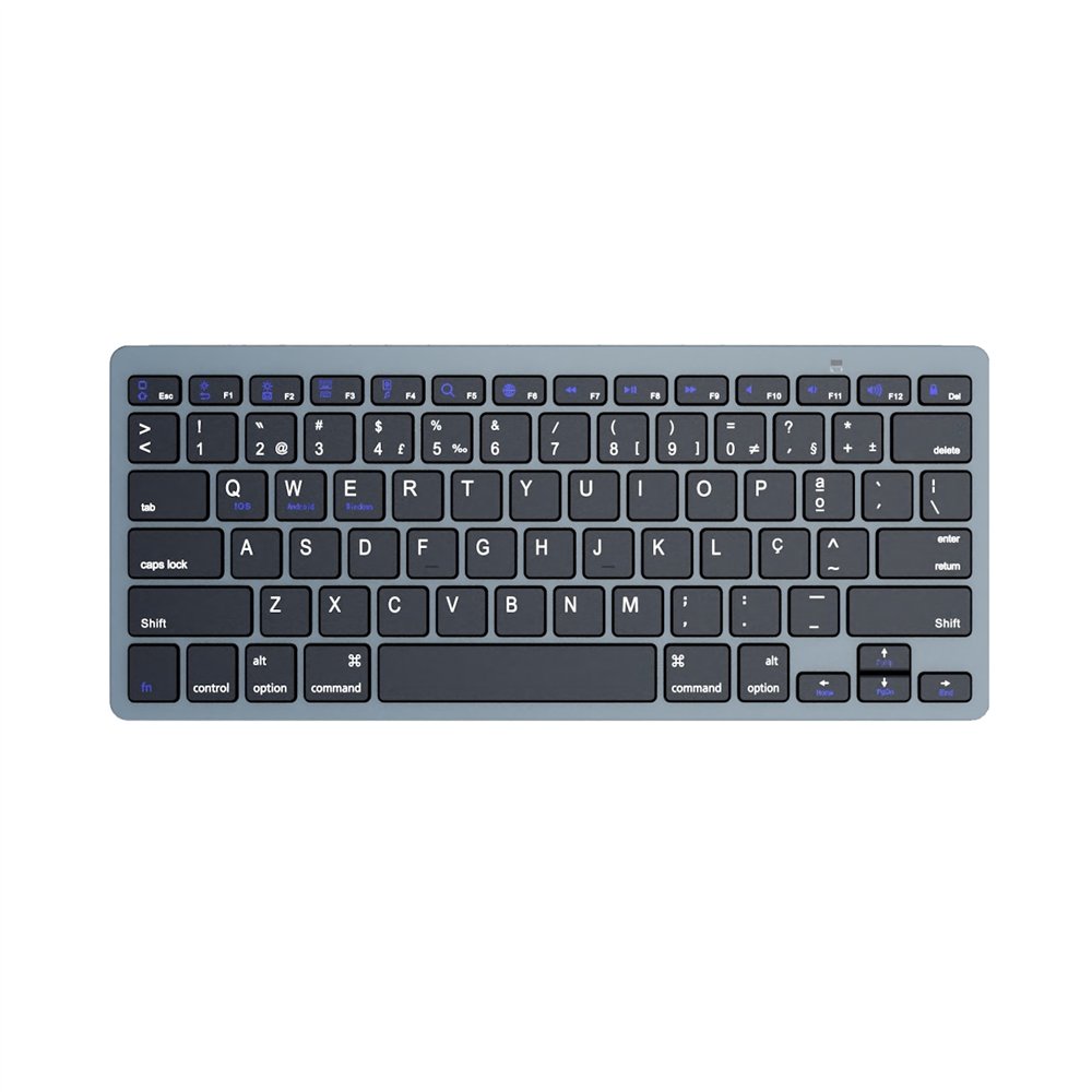 ewent ew3120 teclado universal bluetooth qwerty portugués negro, gris