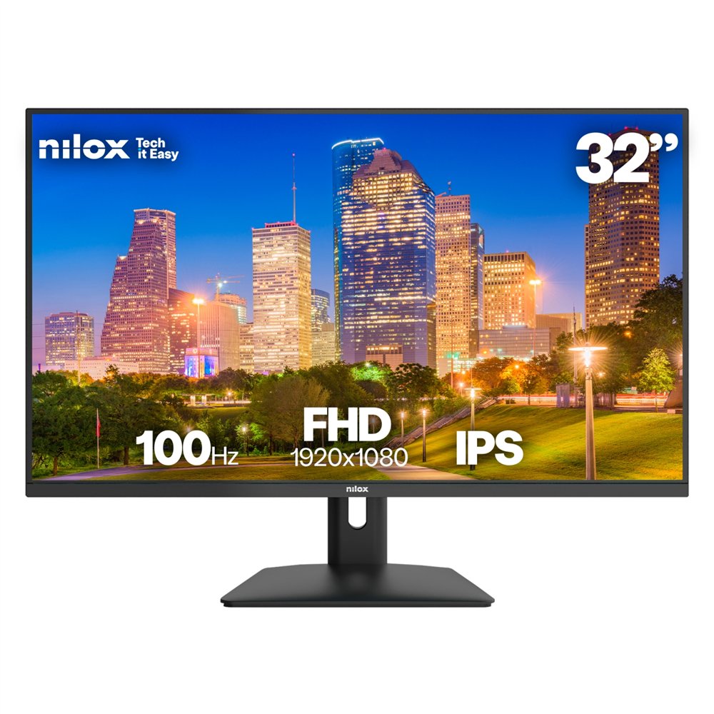 nilox monitor 32 ips 4ms hdmi vga 100hz pantalla para pc 81,3 cm (32") 1920 x 1080 pixeles full hd lcd
