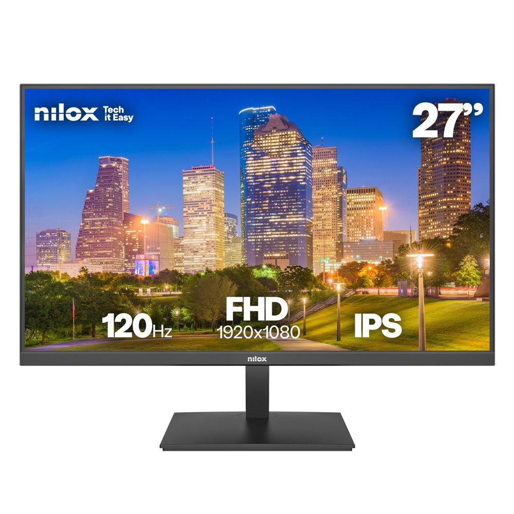 nilox monitor 27 ips 120 hz hdmi y dp pantalla para pc 68,6 cm (27") 1920 x 1080 pixeles full hd lcd negro