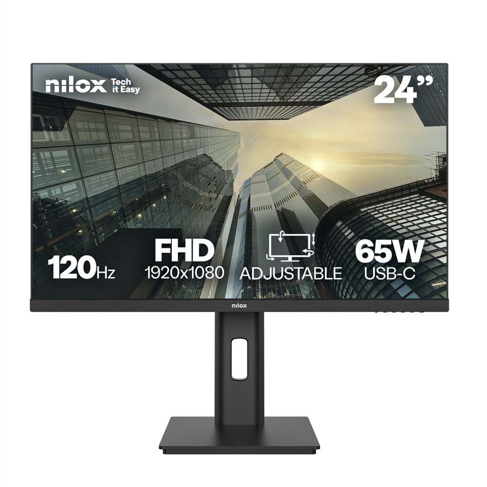 nilox monitor 24 ips 120 hz fhd pantalla para pc 61 cm (24") 1920 x 1080 pixeles full hd negro
