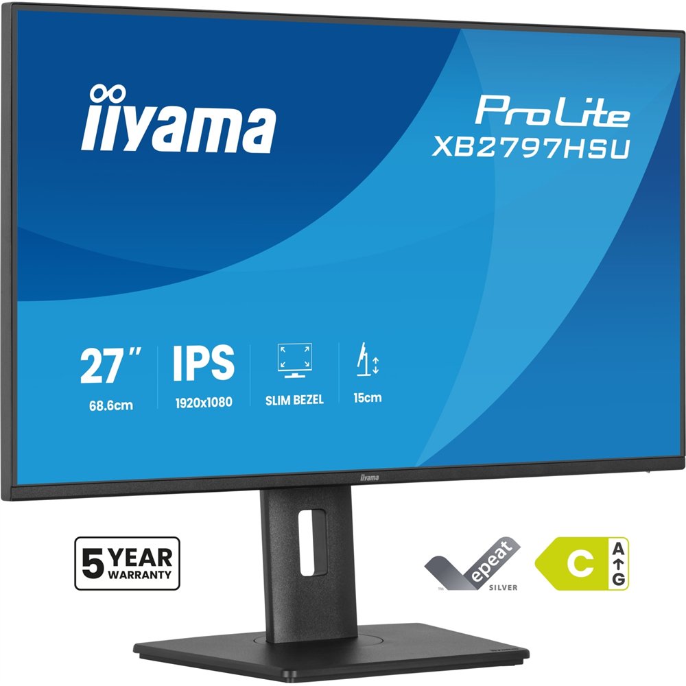 iiyama prolite xb2797hsu-b1 pantalla para pc 68,6 cm (27") 1920 x 1080 pixeles full hd led negro