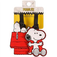 set 2 etiquetas de equipaje snoopy peanuts