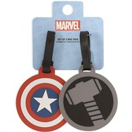 set 2 etiquetas de equipaje los vengadores avengers marvel