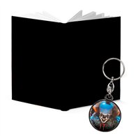 cuaderno con luz + llavero metalico bienvenidos a derry it