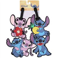 set 4 etiquetas de equipaje angel & stitch disney