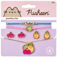 set colgante + pulsetas + pendientes pusheen