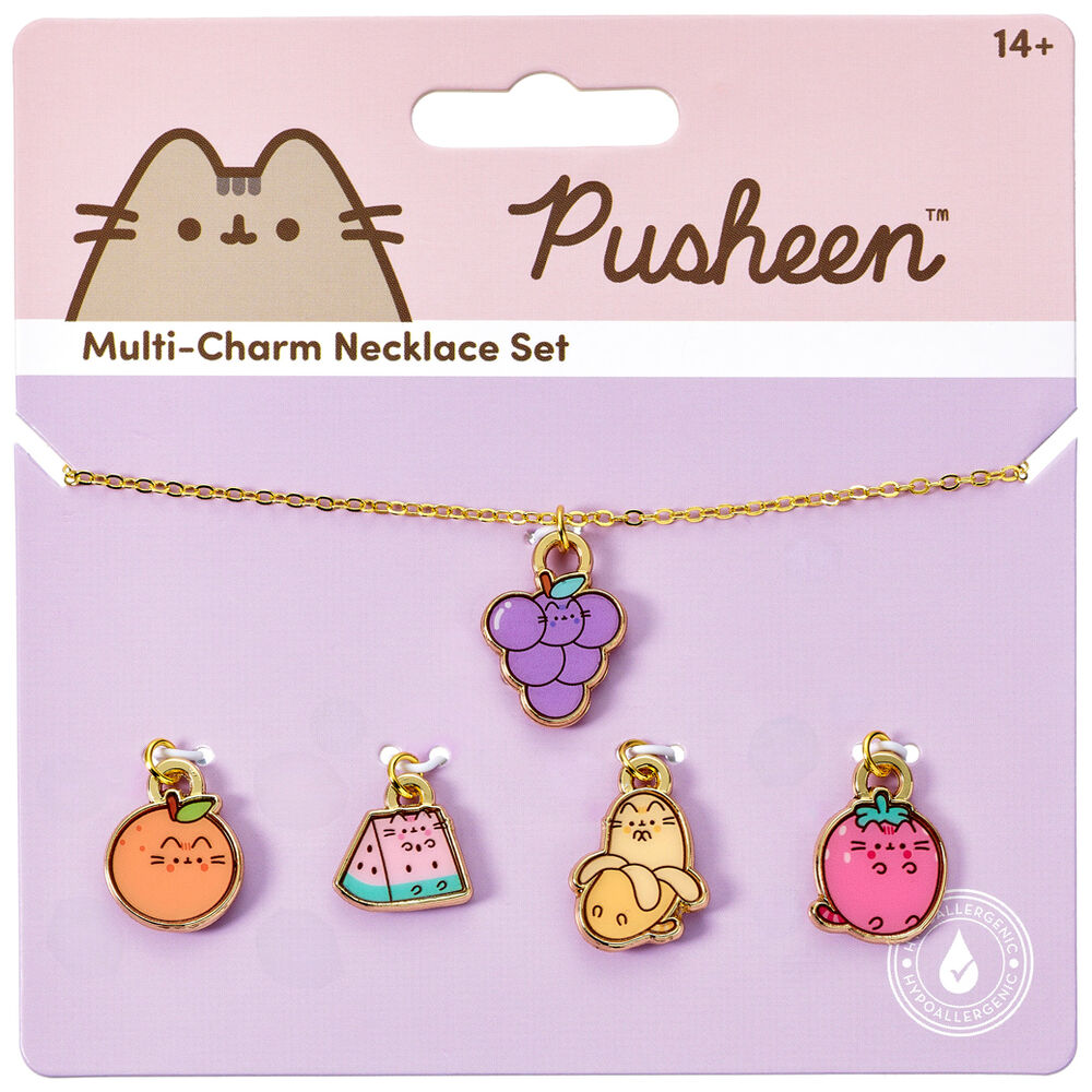 colgante + charms frutas pusheen
